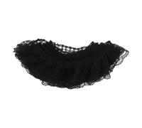 Black Pleated Lace Trim Ribbon 5 Yards Single Layer Organza Mesh | Lightweight Stretchy Nylon Yarn, Vintage Floral Embroidered Lace, for Wedding Bouquets and Dress Embellishments