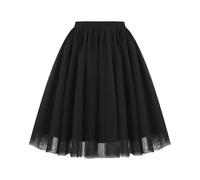 Black Pleated Skirts for Women - Midi, A Line, Tutu, Elasticated Waist, Mesh, Layered, Swing, Petticoat, Vintage, Prom, Party, Ballet, Tulle Skirt