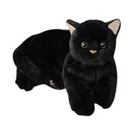 Black Plush Cat Toy, Stuffed Black Cat Toy, Soft Plush Cuddly Doll with Cartoon Cat, Comfortable Plush Toy Figure for Hugging, Nap Taking, Sleeping, Rest