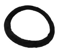 Black Plush Steering Wheel Cover for Winter Driving Universal Fit