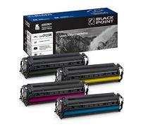 Black Point Toner Set of 4 Compatible with HP 125A CB540A CB541A CB543A CB542A for HP Color Laserjet: CP1215, CP1515n, CM1312nfi, CM1312
