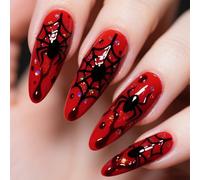 Black Pointed Persist Halloween Party Rudiments Permanent Fraudulent with Not Deadly Substance Simple Apply Unguis Art for Women and Females Halloween Fingernail