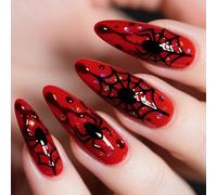 Black Pointed Persist Halloween Party Rudiments Permanent Fraudulent with Not Deadly Substance Simple Apply Unguis Art for Women and Females Field Glasses