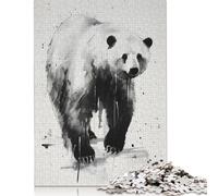 Black Polar Bear 500 Piece Jigsaw Puzzle for Adults & Age 18 Years Up - Family Activity Jigsaw Puzzles Educational Games Difficult And Challenge 500pcs (52x38cm)