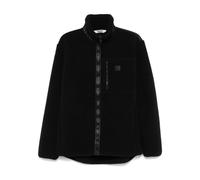 Black Polar Texture Zippered Jacket, male, Rains, Light Jackets, Black, M, Jackets M