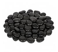 Black Polished Pebbles 40pcs Decorative Stones for Plant Pots, Vase, Garden