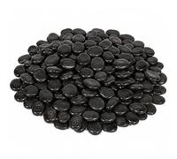 Black Polished Pebbles, 80pk, Decorative Stones for Plant Pots, Vases & Indoor Plants, Smooth Garden Pebbles for Home Décor, Water Features, Landscaping & Zen Gardens - approx 80 - 10kg