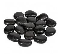Black Polished Pebbles, Decorative Stones for Plant Pots, Vases & Indoor Plants, Smooth Garden Pebbles for Home Décor, Water Features, Landscaping & Zen Gardens - approx. 15, 3cm - 5cm