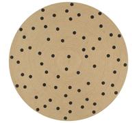 (black polka dot, 90 cm) vidaXL Handmade Rug Jute with White Print Floor Carpet Area Rug Floor Mat