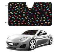 Black Polka Dot Background Car Windshield Sun Shade Thickened Automotive Glass Sunshade Foldable Sun Shade Keeps Your Vehicle Cool Universal Windshield Cover for Car Trucks SUV