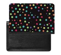 Black Polka Dot Background Passport Holder Slim Travel Wallet RFID Blocking Card Case Cover Passport Cover Protector Essentials with Credit Card Slots for Women/Men