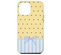 Black Polka Dot Butter Yellow Cute Coquette Bow Blue Striped Case for iPhone 12 Pro Max