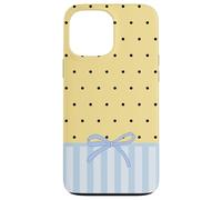 Black Polka Dot Butter Yellow Cute Coquette Bow Blue Striped Case for iPhone 13 Pro Max