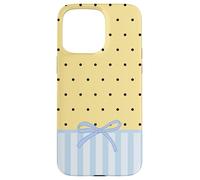Black Polka Dot Butter Yellow Cute Coquette Bow Blue Striped Case for iPhone 15 Pro Max