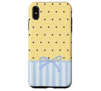 Black Polka Dot Butter Yellow Cute Coquette Bow Blue Striped Case for iPhone XS Max