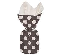 Black Polka Dot Cellophane Bags, 30cm x 13cm, 20 Count