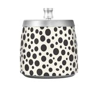 Black Polka Dot Cigarette Ash Tray with Lid for Home Garden Office Unique Smokeless Smoking Ashtray with Cover for Cigar Lovers Smokers