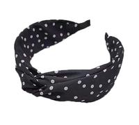 Black Polka Dot Fabric Headband for Women, Retro Style | Lightweight, Comfortable Wear, Non-slip Fit, for Fancy Ball and Bachelorette Parties, Stylish Accessory