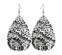 Black Polka Dot Holiday Earrings For Women, Festive Star Drop Earrings, Chic Dangle Jewelry For Celebrations