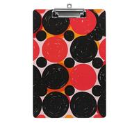 Black Polka Dots Clipboard, A4 Acrylic Clipboard with Hanging Hole, Ultra-Light Clip Board - Holds 100 Sheets, Shatterproof Document Holder for Office, 12.5" X 8.5"