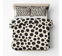Black Polka Dots Double Duvet Cover Set Modern Bedding Double Bed Set 3D Printed Quilt Cover Soft Microfibre Duvet Covers with Zipper and 2 Pillowcases D4586