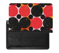 Black Polka Dots Passport Holder with 3 Card Slots, Portable PU Leather Travel Wallet, Slim Protective Cover for Passport, ID, Credit Cards