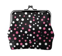 Black Polka Dots Print Vintage Leather Change Purse Elegant Small Coin Purse for Women Coin Pouch Wallet Mini