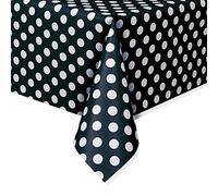 Black Polka Dots Rectangular Plastic Table Cover (137cm x 274cm) 1 Piece - Ideal for Parties and Events