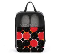 Black Polka Dots Shoe Bag Waterproof & Breathable Shoe Pouch for Travel, Portable Carry Case for Sports Sneakers, Gym, Vacation