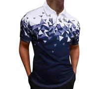 Black Polo Shirt Men Polo Shirts White 2024 Trendy Men's Summer T Shirt Fashion Printed T Shirt Round Collar Cool Loose Short Sleeve T Shirt Long Shirt Comfortable Light Mens Polo (Blue, XXXXXL)