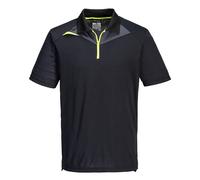 Black Polo Shirt workwear top active fit portwest DX410 Slim fit polos zip up