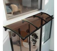 Black Polycarbonate Door AwningUV Rain & Snow Protection Canopy for Entrance Windows & PatiosStylish Outdoor Shelter (100x240cm/40x94in)