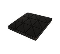 Black Polyester Acoustic Sound Panels 4pcs Square Self Adhesive | Flat Grid Design, Can be Shaped and Cut, for Recording Studios and Music Rooms