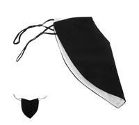 Black Polyester Beard Protection Face Mask with Adjustable Ear Loops | Keeps Beard Clean Outdoors in Windy Weather, Sleek Stylish Fit, Easy to Wash, for Bearded Men