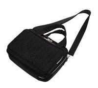 Black Polyester Bible Cover with Shoulder Strap and Handles for Travel