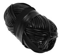 Black Polyester Faux Leather Ribbon Yarn for Handmade Bag Making | Wide Strip Craft Material, Smooth Shiny Finish, Beginner Friendly for Accessories, Straps and Home Projects