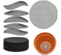Black Polyester Pot Mesh Mats 100 Pack Soil Guard(10cm)