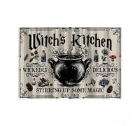 Black Polyester Stove Cover 100x70cm Witch Theme | for whimsical witch brew theme, fits standard ovens, for instant festive ambiance, easy wipe clean, party ready