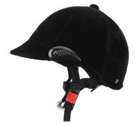 Black Polypropylene Horse Riding Helmet Adjustable 55-60cm | Padded Lining, Removable Ear Pads, Full Ventilation, Chin Strap, Outdoor Sports Use, Lightweight Fit