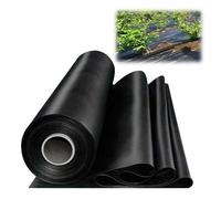 Black Polythene Sheeting, 2 x 3M Extra Thick Waterproof Plastic Cover, Heavy Duty Black Plastic Sheeting for Gardening, Building Insulation and Rubble Protection