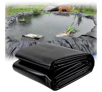 Black Pond Liner 1x2m 2x5m 3x4m 5x10m 8x12m HDPE Water Gardens Pond Lining 0.12mm/5mil Pond Liners Membrane for Fish Ponds, Waterfall, Streams Fountains(Size:5mx5m(16.4ftx16.4ft))