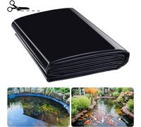 Black Pond Liner 2m x 2m - Waterproof Underlayment for Fish Ponds Landscape Design Streams Fountains & Aquatic Gardens