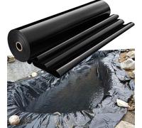 Black Pond Liner Underlay - Durable Impermeable Membrane for Fish Ponds Streams Fountains & Waterfalls - Heavy-Duty Damp Proof Protection