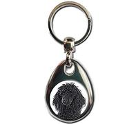 Black Poodle Dog Keyring. Heavy Quality Metal Gift Keyring. Double Sided Keychain. Puppy Dog Pet Gift.