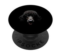 Black Poodle Dog Poodle Face PopSockets Adhesive PopGrip