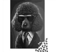 Black Poodle Jigsaw Puzzles Game Adult 1000 Piece Jigsaw Paper Creative Jigsaw Puzzle Decompressing Game 1000pcs (38x26cm)