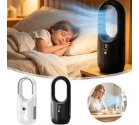Black Portable Air 6 Speeds Silent Timer Air Conditioner Cooler Leafless Electric Fan