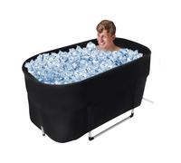 Black Portable Bath Tub, Outdoor Indoor Cold Bathtub, Foldable Ice Bath, No Lid Ice Bath Tub for Athletes, Ice Pod Cold Plunge for Home, Gym, Indoor Use