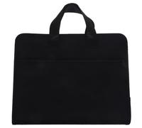 Black Portable File Organizer Accordion Folder for A4 Documents | PP Canvas Build, Hand Carry Design, Button Closure, Multi Layer Layout for School Commute and Accounts