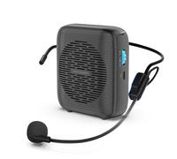 (Black)Portable Rechargeable Voice Amplifier,Wired Microphone Headset and Waistband,Bluetooth and AUX, for teachers, coaches, tour guides, presentations, and meetings with a large number of attendees